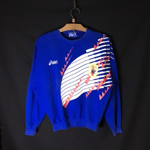 Rare!!! Vintage 90s Asics Japan Football Association JFA Big Logo Pullover Jumper Sweatshirt Sportwear Afc Fifa