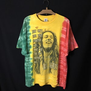 Vintage 90s Bob Marley Tie Dye T-Shirt Xlarge image 1