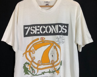 Rare!! Vintage 7 Seconds Tour 1991 Git Nekkid Tshirt Punk Hardcore Legend Collectibles Large