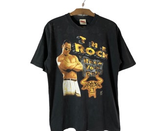 Rare! Vintage The Rock Wrestling WWE WWF Raptees Tshirt Xlarge