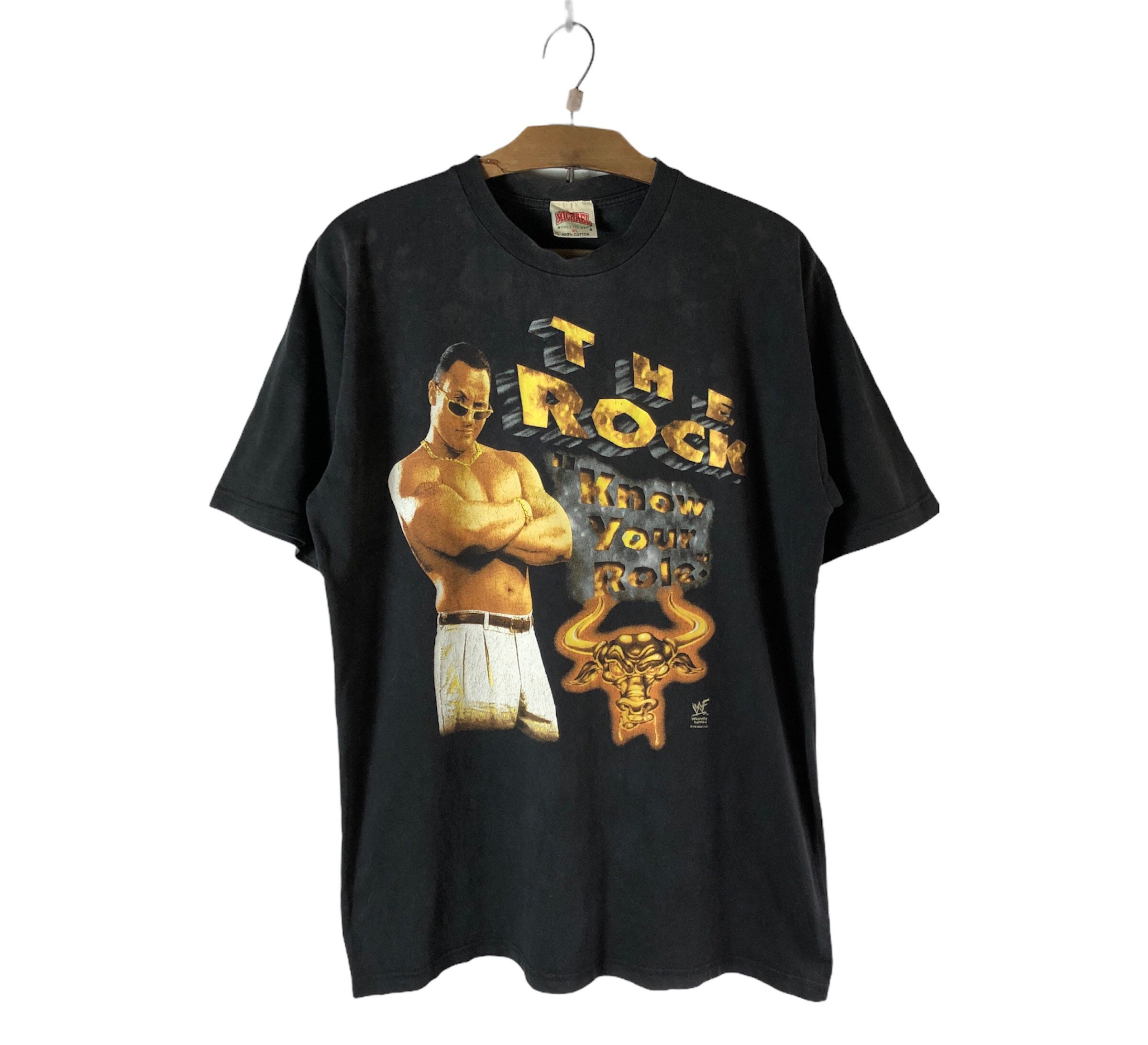 WWE WWF The ROCK ロック Tシャツ ビンテージ T Shirts VINTAGE WWE WWF THE ROCK TEE SHIRT 1996 SIZE SMALL MADE IN