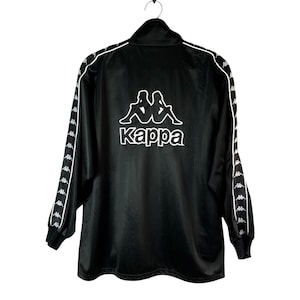Vintage Kappa Side Tape Big Logo  Embroidery Track Top Zipper Jacket Large