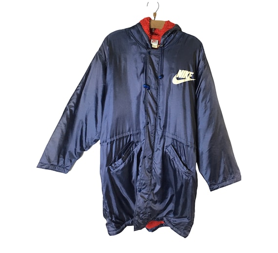 Rare!! Vintage 90s Nike Puffer Big Swoosh Fleece Lining Coach