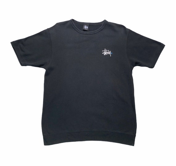 Vintage Stussy Signature Crewneck Short Sleeves Sweatshirt Y2k