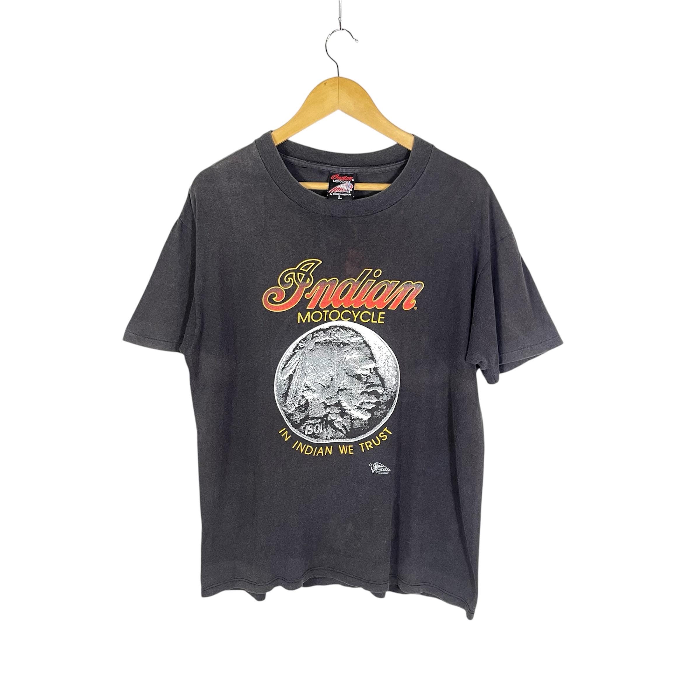 Vintage 90s Indian Motorcycles OLP Apache Head Fades Tshirt Large