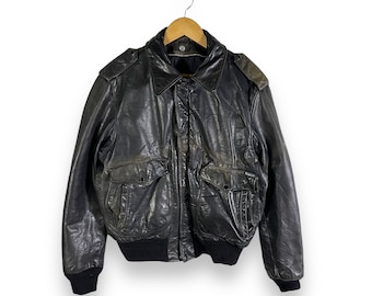 Vintage 60s/70s Schott A2 Bomber Leather Punk Motocycle Jacket