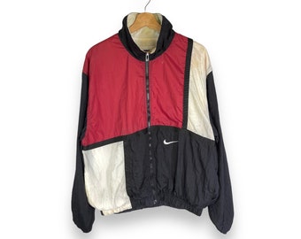 Vintage 90s Nike Windbreaker Embroidery Swoosh Jordan Colour Block Jacket