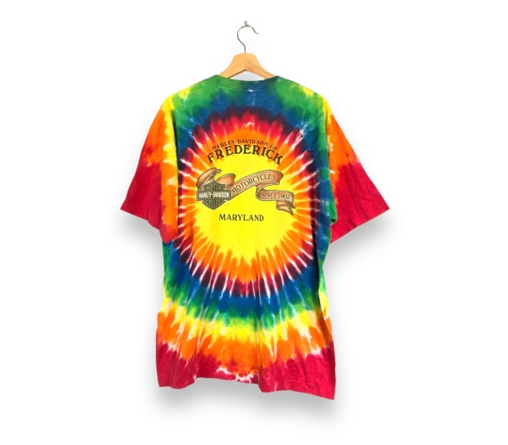 Rare! Vintage Harley Davidson Frederick Maryland Tie Dye Tee