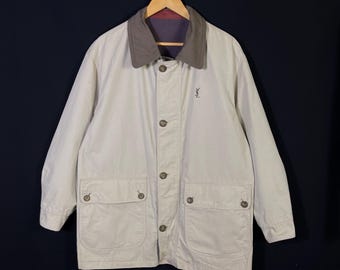 YSL ジャケット リバーシブル YVES SAINT LAURENT 'YSL' LOGO ZIP-UP JACKET. (L) – SEVENUES.