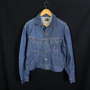 Vintage 80s Lee Sanforized Indigo Denim 101J Trucker Jacket