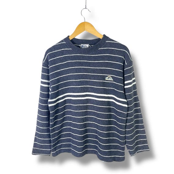 T*Y様 90's QUIKSILVER ヴィンテージ ストライプ長袖トレーナー Vintage 80s 90s Quiksilver Stripes Surf Embroidery Terry Knitwear