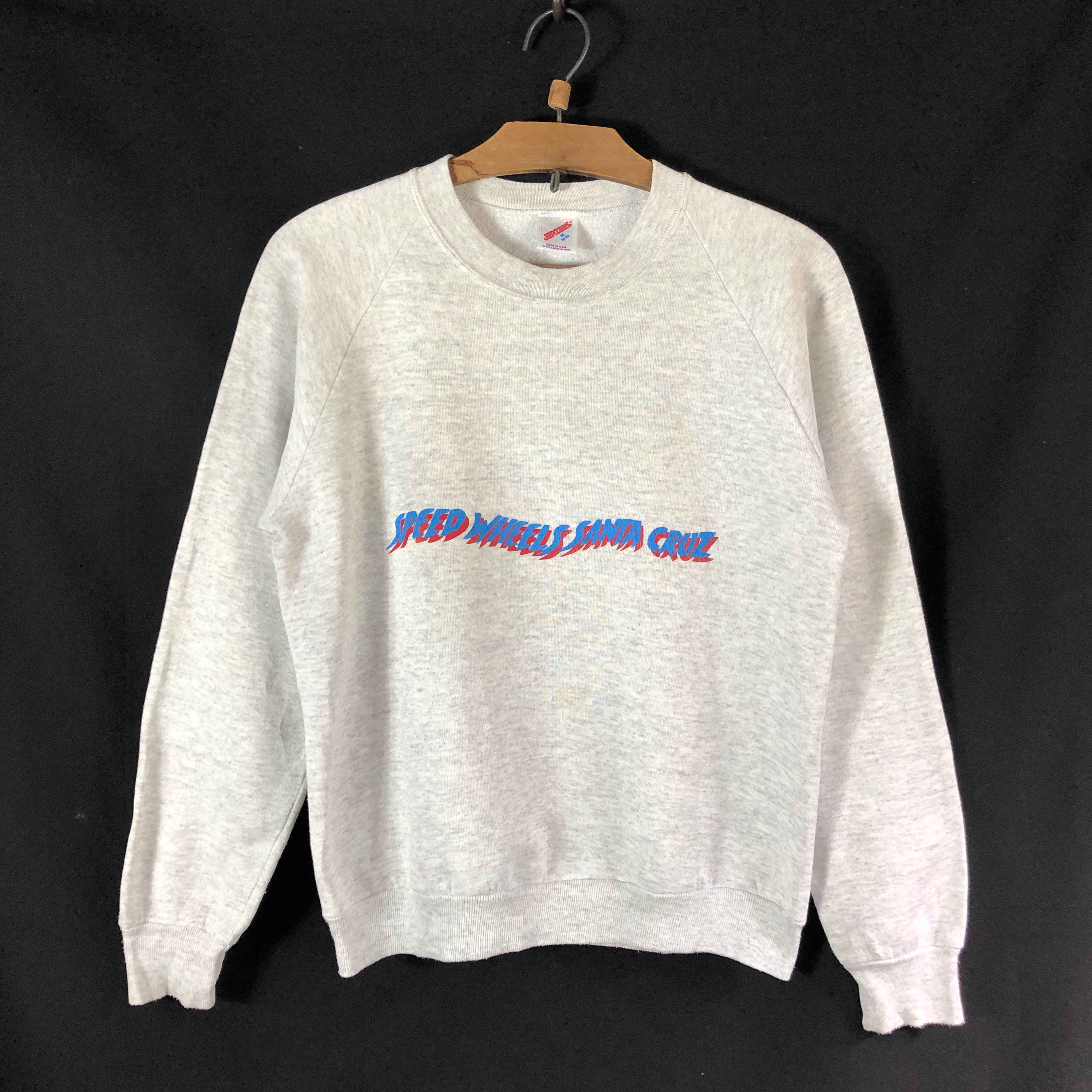 80s SANTA CRUZ SPEED SHEELS FACE スウェット L USA製 ビンテージ 80年代 SANTACRUZ サンタクルーズ オリジナル ヴィンテージ OLD SK8 Mega Rare! Vintage 80s Santa Cruz Speed Wheels Jim Philips