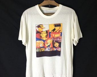 Rare! Vintage 90s Sega Saturn Last Bronx Fighter Game Microsoft Windows Soft Thin Tshirt