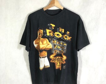 Rare! Vintage The Rock “ Know Your Rule” Wrestling WWE WWF  Tshirt