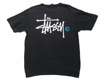 Vintage Stussy Signature Crewneck Short Sleeves Sweatshirt Y2k