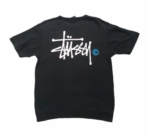 Vintage Stussy Signature Crewneck Short Sleeves Sweatshirt Y2k - Etsy