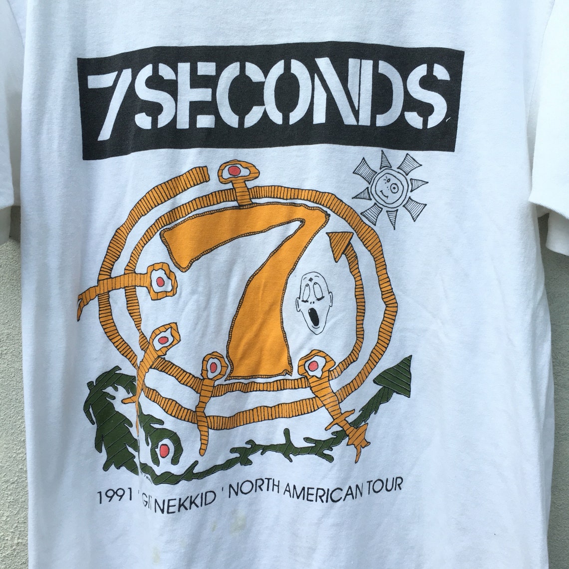 Rare Vintage 7 Seconds Tour 1991 Git Nekkid Tshirt Punk Etsy