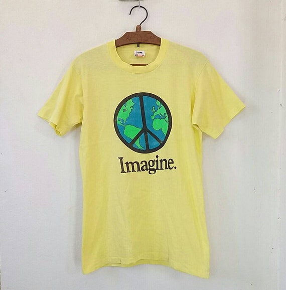 Vintage Rare 90s Imagine World Peace Promo Lennon Tshirt 