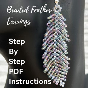 Boho Beaded Feather Earrings Tutorial: DIY Full Instructions PDF Download