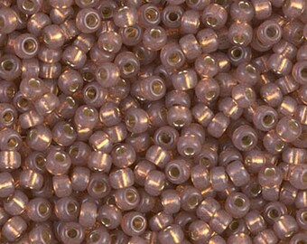 8/0 Miyuki Silver Lined Rose Bronze Alabaster - 10g Seed Bead Miyuki 641 Beading Bead Weaving Supplies