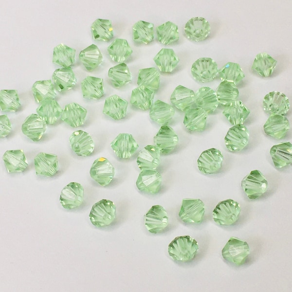 Swarovski Crystal Bicones Swarovski Elements Original 5301 5328 Bicone Beads 4mm - Chrysolite x 50