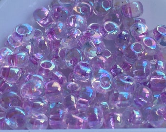 Miyuki Magatama Drop Fringe Beads 4mm - Lilac Lined Crystal AB - 10g