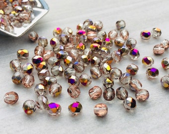 4mm Crystal Sliperit | Fire Polished Czech Glass Beads | 50 Pcs