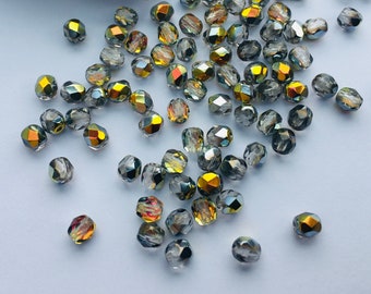 4mm Crystal Marea | Fire Polished Czech Glass Beads | 50 Pcs