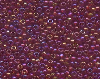 11/0 Miyuki Transparent Rainbow Ruby Red AB - 10g Seed Bead Miyuki 298 Beading Bead Weaving Supplies