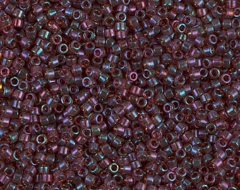 DB0104 Miyuki Delica Cylinder Seed Beads 11/0 - Raspberry AB Gold Lustre - 5g