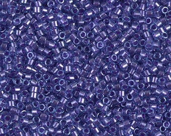 DB0284 Miyuki Delica Cylinder Seed Beads 11/0 - Amethyst Lined Aqua - 5g