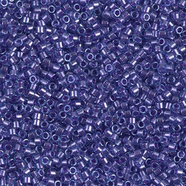 DB0284 Miyuki Delica Cylinder Seed Beads 11/0 - Amethyst Lined Aqua - 5g