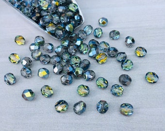 6mm Crystal Marea | Fire Polished Czech Glass Beads | 50 Pcs