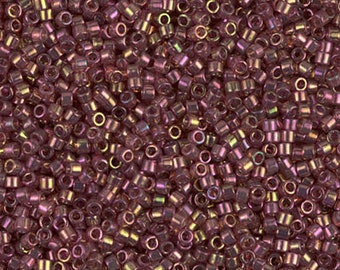 DB0103 Miyuki Delica Cylinder Seed Beads 11/0 - Red Transparent Gold Lustre - 5g