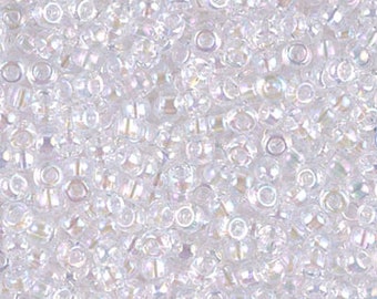 8/0 Miyuki Transparent Pale Pink AB - 10g Seed Bead Miyuki 265 Beading Bead Weaving Supplies