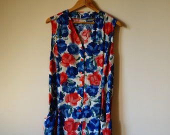 Vintage 90s Hand-made Floral Dress
