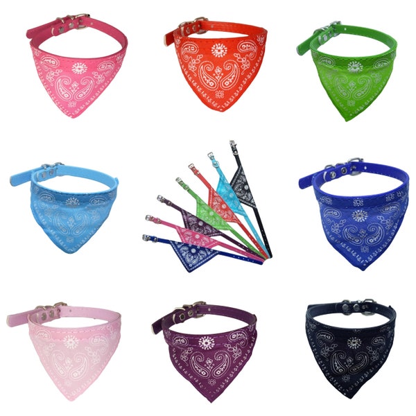 Cat Collar with Bandana / neckerchief 8 colours to choose from