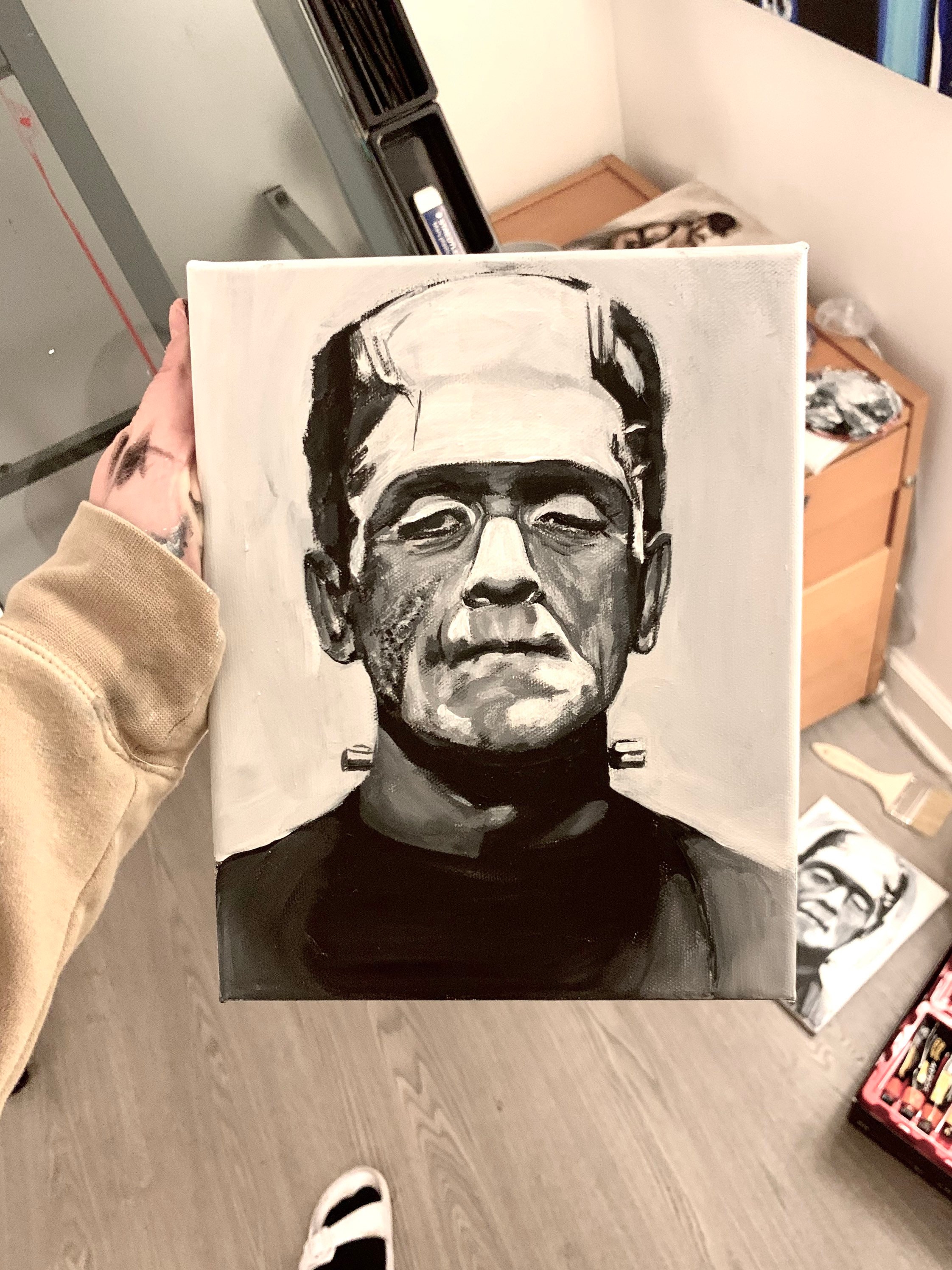 フランケンシュタインの怪物のキャンバス画 - Etsy 日本