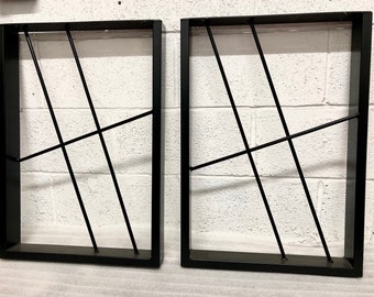 Geometric Sherwood Metal Table Legs, Modern Industrial Design (Pair)