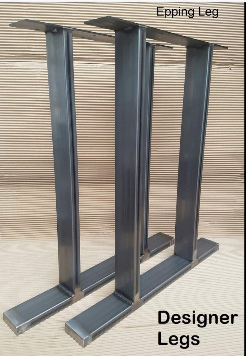 2 Patas De Mesa Estilo Trapezoides - Acero, Varios Colores Y Alturas, Diseño Retro Industrial