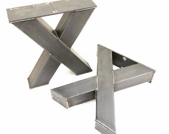 X-Frame Steel Bench Legs (Pair), Heavy Duty, Industrial Style