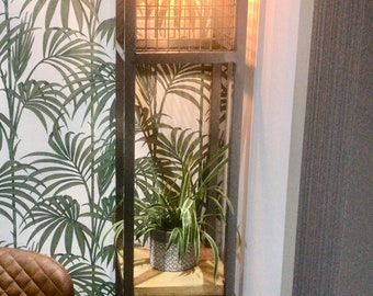 Industrial rustic vintage floor lamp with shelf with e27 Edison bulb by Designer Legs