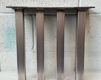 Industrial Steel Table Legs - Retro Metal Bench Post, Custom Height (Set of 4)