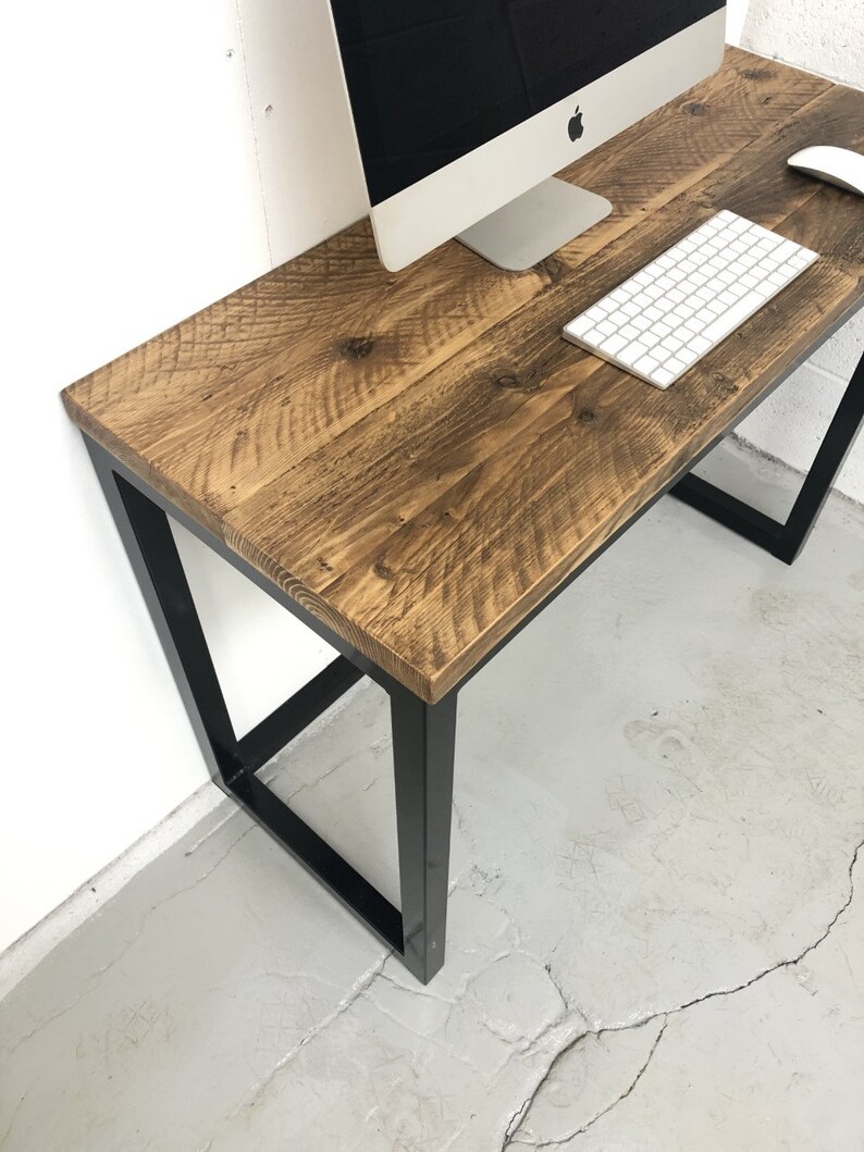 Reclaimed Rustic Office Desk Steel Industrial Scaffold Depth Etsy UK
