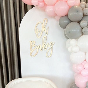 Oh Baby Wood Sign, oh BabyShower Sign, oh baby shower backdrop, baby gender reveal, baby announcement photo shoot oh baby prop Laser Cut