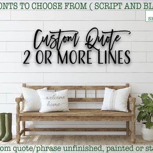 Custom quote 3D Wood Sign / Any quote you want Laser Cut/ Custom word Feature Wall Art Cursive Words / Wood word cut out / Laser Cut text