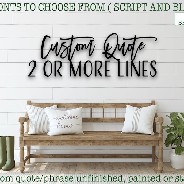 Custom quote 3D Wood Sign / Any quote you want Laser Cut/ Custom word Feature Wall Art Cursive Words / Wood word cut out / Laser Cut text