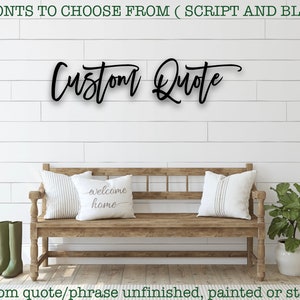 Custom quote 3D Wood Sign / Any quote you want Laser Cut/ Custom word Feature Wall Art Cursive Words / Wood word cut out / Laser Cut text