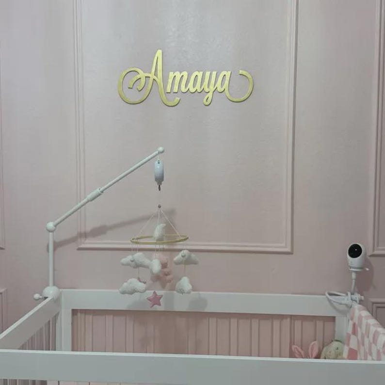 Nursery Name 3D Wood Sign / Cursive Name Laser Cut, Custom Name Feature Wall Art Script Font / Wood word cut out / Laser Cut Baby name, Gift image 19