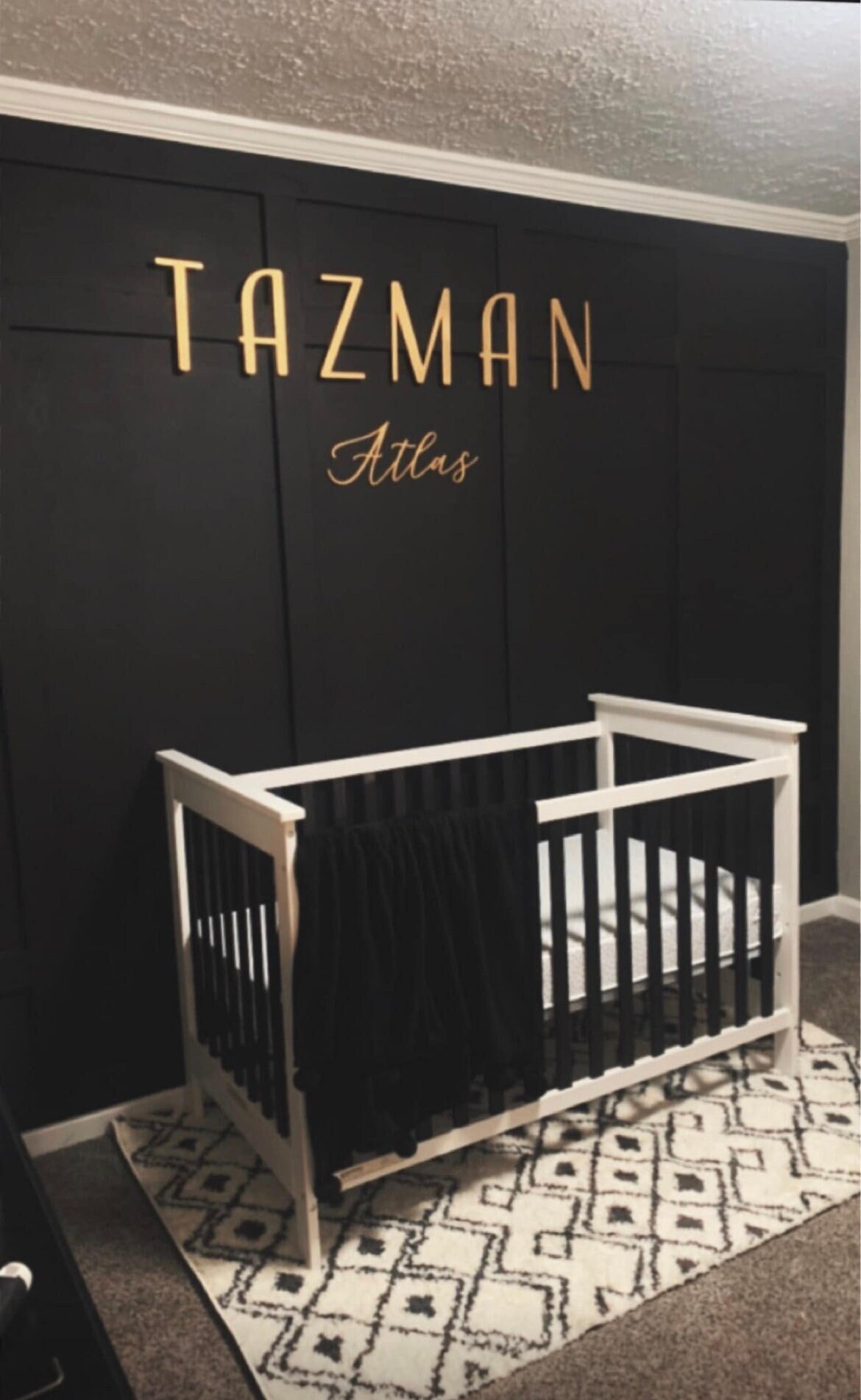 Custom Wood Baby Name Sign, Modern Kids Room Decor, Wall Art, Kids Room ...